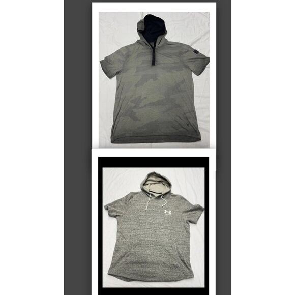 Under Armour Hoodie Short Sleeve & Marc Ecko Cut-saw - Mens L Gray Lot Of 2 - Picture 1 of 16